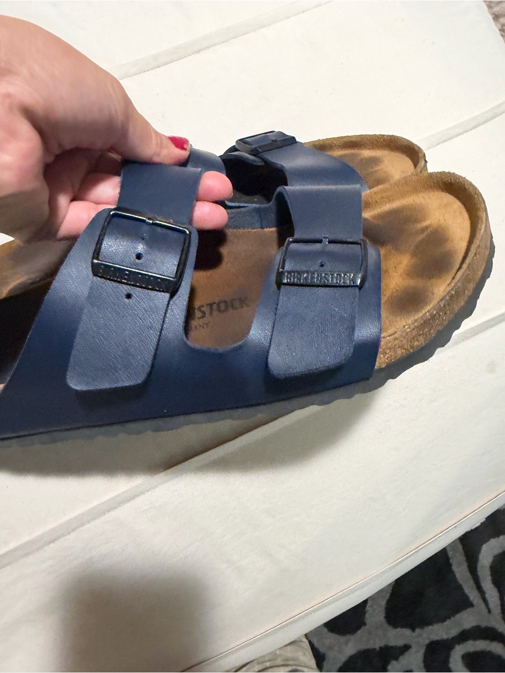 Birkenstock Arizona Navy Blue Double Strap Sandals - Picture 3 of 7